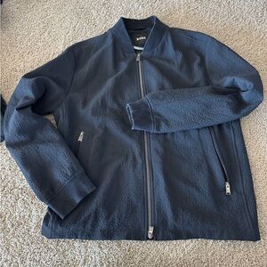 BOSS Navy Textured Jacket
